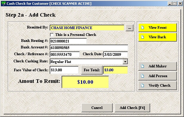 cash check fp cs 6